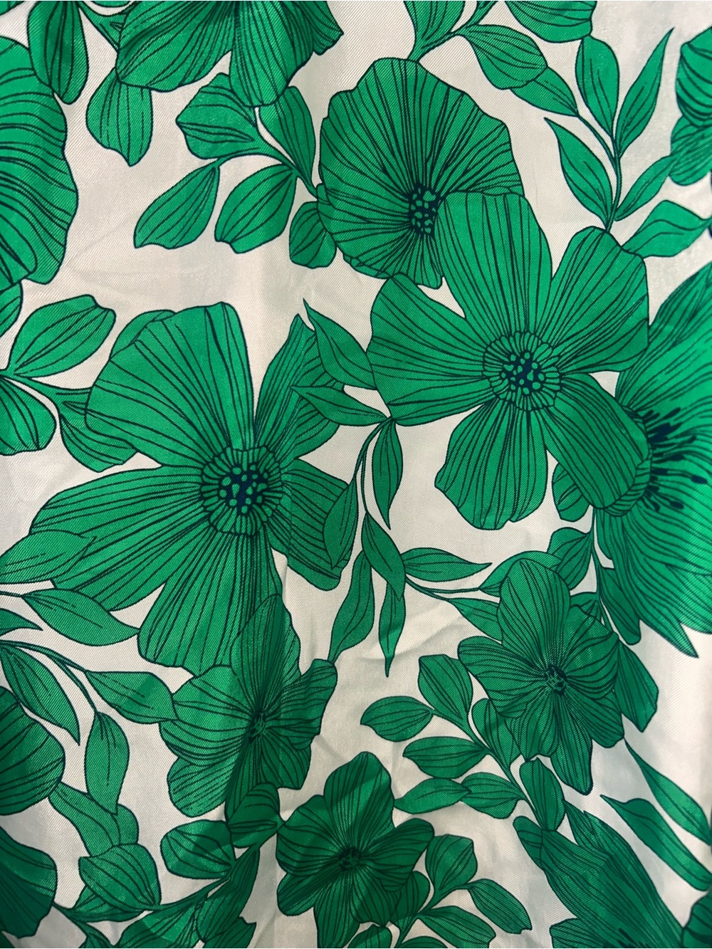 J. Crew White Button-Down Shirt with Green Floral Print - Picture 7 of 8